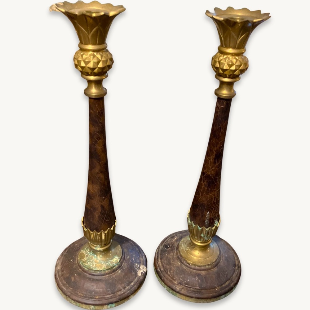 Brass Candlesticks -old probably antique